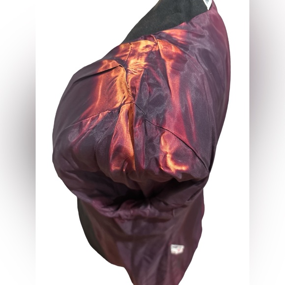 80s GLORIA SACHS WOOL BLACK FITTED BLAZER W BLACK & GOLD METALLIC CORD SZ 10 - Picture 9 of 11